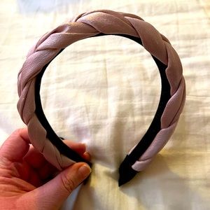 Lilac satin braided headband